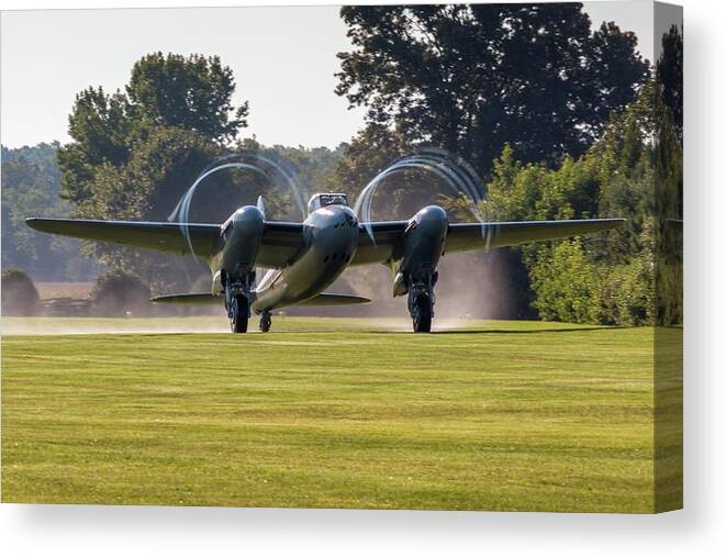 Action Canvas Print featuring the photograph Mossie Vortices by Liza Eckardt