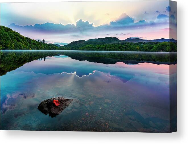 Clouds Canvas Print featuring the photograph Most Beautiful Sunrise by Debra and Dave Vanderlaan