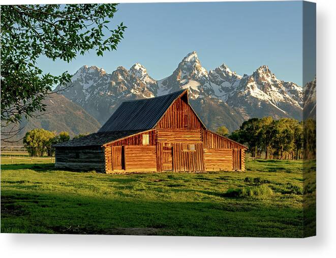Barn Canvas Print featuring the photograph Moulton Barn at Grand Teton by Jack Bell