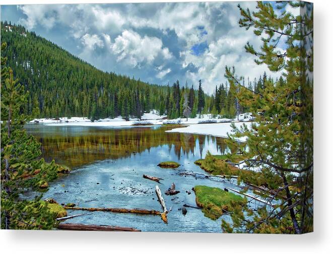 Water Canvas Print featuring the photograph Mountain Lake by Loyd Towe Photography