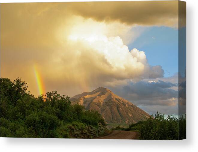 Mountain Canvas Print featuring the photograph Mountain Rainbow by Don Schwartz