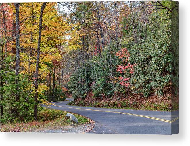 Fall Canvas Print featuring the photograph Mountain Road by Jim Miller