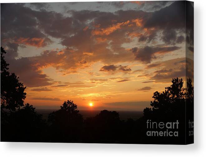 Sunset Canvas Print featuring the photograph Mountain sunset 2 by Ken Kvamme