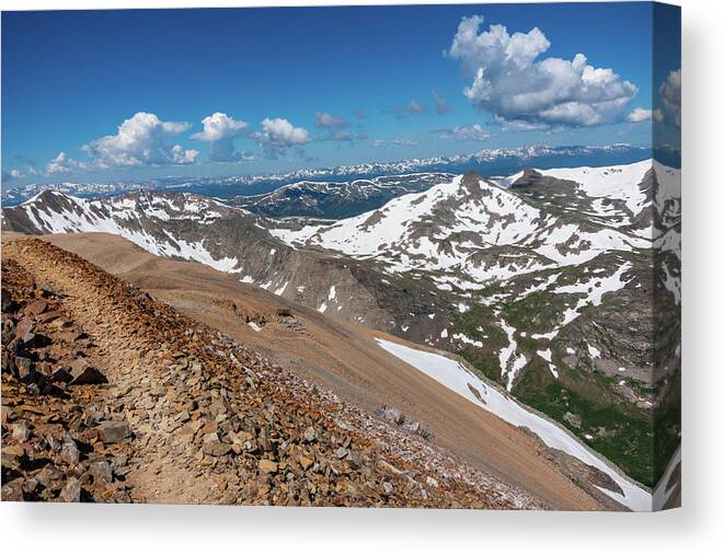 No People Canvas Print featuring the photograph Mountain View Hiking by Nathan Wasylewski