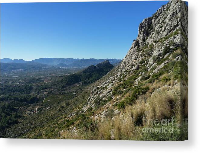 Mountains Canvas Print featuring the photograph Mountains and blue expanse by Adriana Mueller