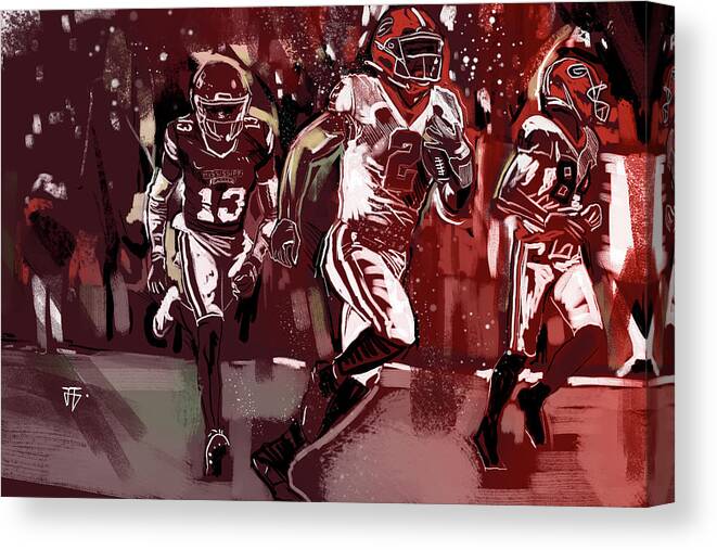 Ms State Victory Canvas Print featuring the painting Ms State Victory by John Gholson