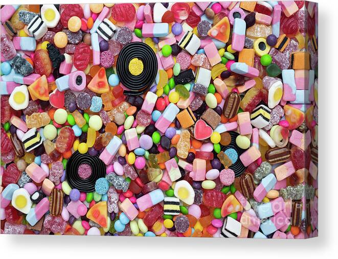 Sweets Canvas Print featuring the photograph Multicoloured Sweets by Tim Gainey