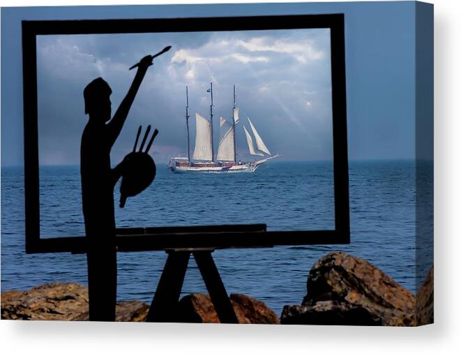 Great Island Common Canvas Print featuring the photograph Mystic framed by Jeff Folger
