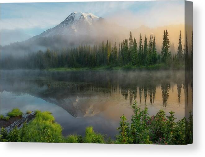 Mount Rainier Canvas Print featuring the photograph Mystic Rainier by Ryan Manuel