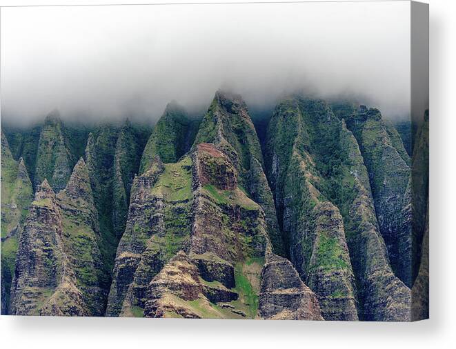 Kauai Canvas Print featuring the photograph Na Pali Coastal Cliffs. by Doug Davidson