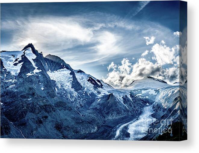 Adventure Canvas Print featuring the photograph National Park Hohe Tauern With Grossglockner The Highest Mountain Peak Of Austria And The Alps by Andreas Berthold