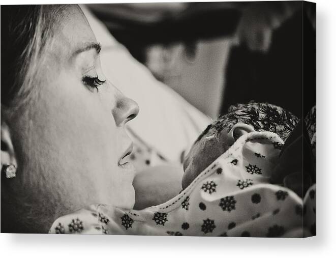 White People Canvas Print featuring the photograph New Born Baby by Kangah