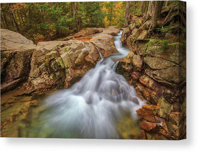 Franconia Notch State Park Canvas Print featuring the photograph New Hampshire Waterfalls by Juergen Roth