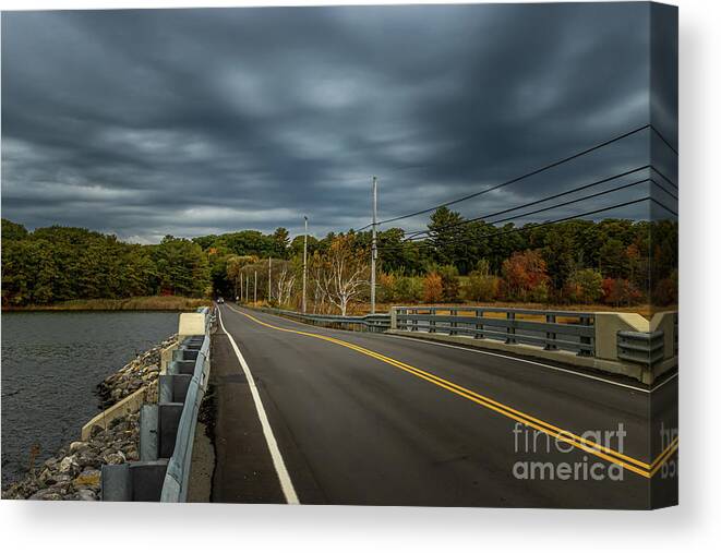 New Meadows River Canvas Print featuring the photograph New Meadows River Bridge by Elizabeth Dow