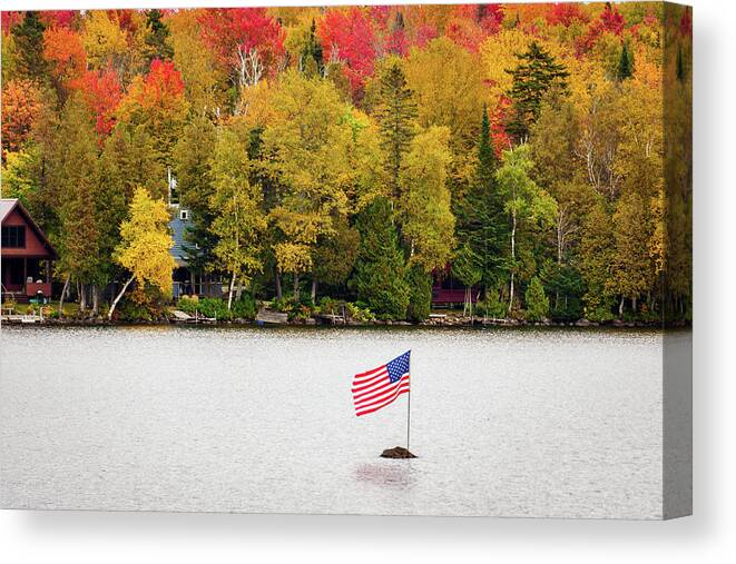 Fall Foliage 2021 Canvas Print featuring the photograph Newark Pond - Newark, Vermont by John Rowe