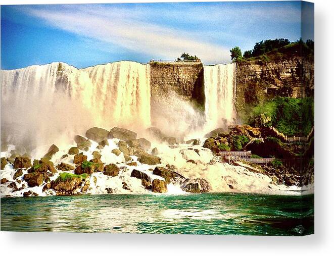 Niagara Falls Canvas Print featuring the photograph Niagra Falls Waterfalls by Gordon James