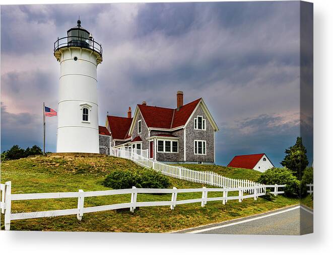 Lighthouse Canvas Print featuring the photograph Nobska Light by David Lee