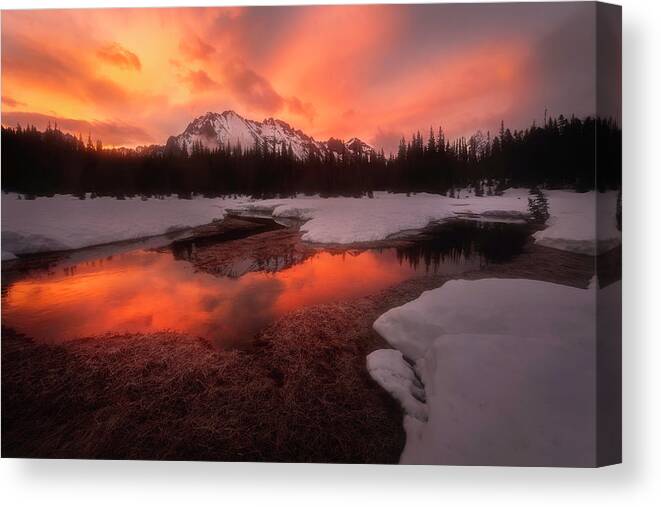 North Canvas Print featuring the photograph North Cascades Winter Sunrise by Ryan McGinnis
