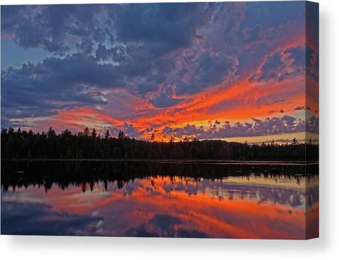 Sunset Canvas Print featuring the photograph North Country Sunset - Errol, New Hampshire by John Rowe