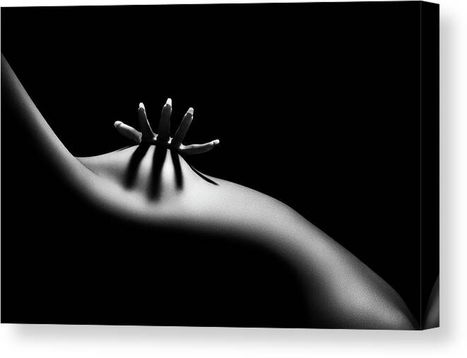 Woman Canvas Print featuring the photograph Nude woman bodyscape 11 by Johan Swanepoel