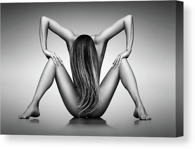 Woman Canvas Print featuring the photograph Nude woman fine art 16 by Johan Swanepoel