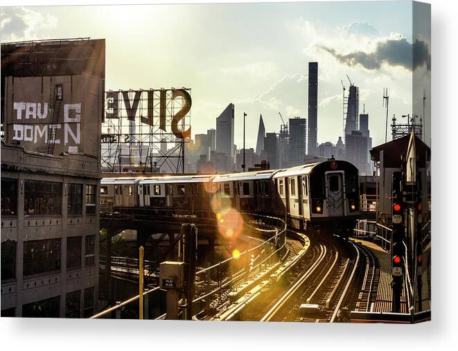 New York Canvas Print featuring the photograph NY CITY - End of the Day by Philippe HUGONNARD