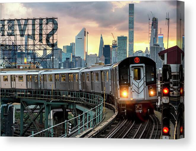 New York Canvas Print featuring the photograph NY CITY - No. 7 Subway by Philippe HUGONNARD