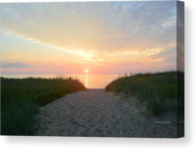 Obx Sunrise Canvas Print featuring the photograph Ocean View July 1 by Barbara Ann Bell