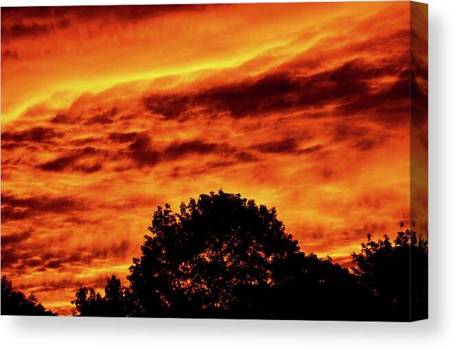 Evening Sky Canvas Print featuring the photograph October Sunset by Christopher Reed