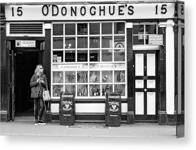 Dublin Canvas Print featuring the photograph O' Donoghues Pub Front - Dublin, Ireland by Barry O Carroll
