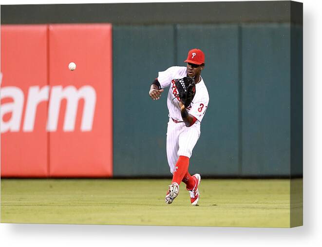 People Canvas Print featuring the photograph Odubel Herrera by Rob Leiter