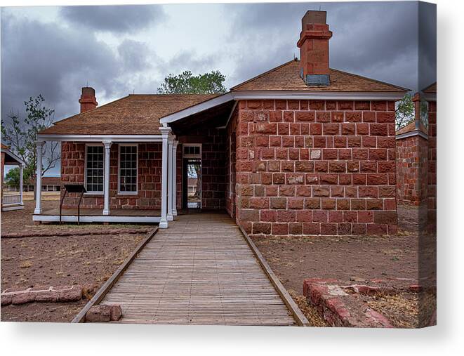Fort Davis Canvas Print featuring the photograph Officer's Quarters by Peyton Vaughn