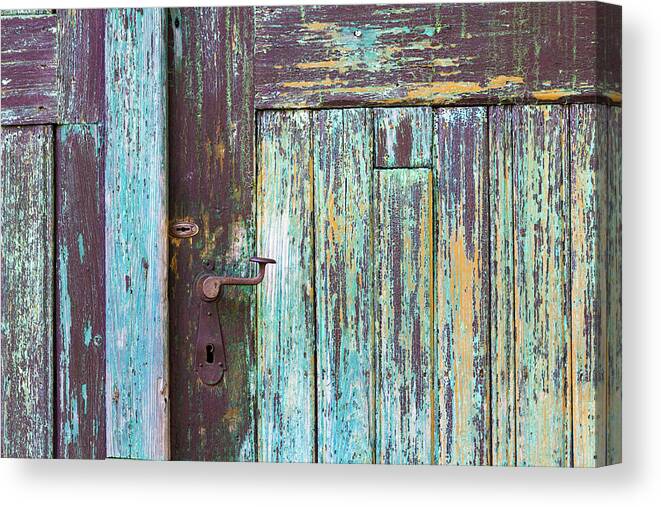 Wood Canvas Print featuring the photograph Old door detail by Viktor Wallon-Hars