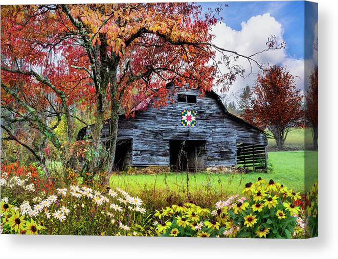 Andrews Canvas Print featuring the photograph Old Smoky Mountain Barn by Debra and Dave Vanderlaan