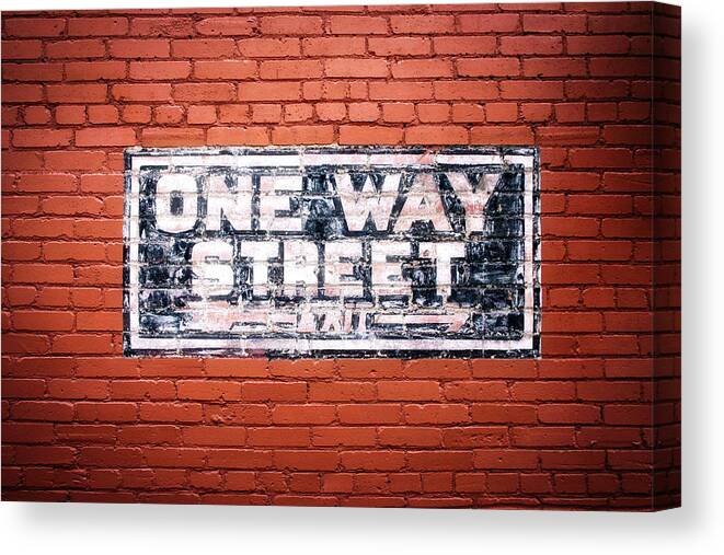 Oneway Canvas Print featuring the photograph One Way Street by Gene Taylor