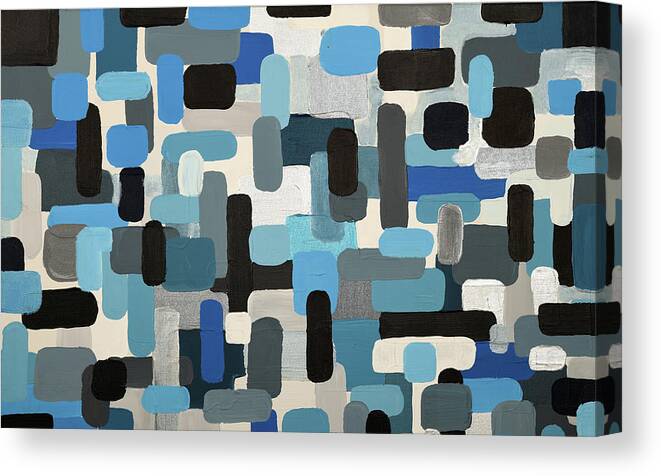 Maze Canvas Print featuring the painting Optimism II - Ocean Blue by Chiquita Howard-Bostic