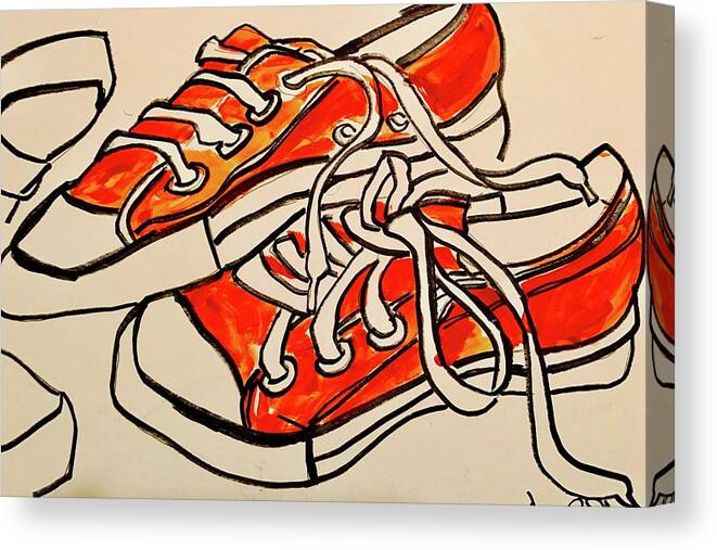  Canvas Print featuring the painting Orange by Angie ONeal