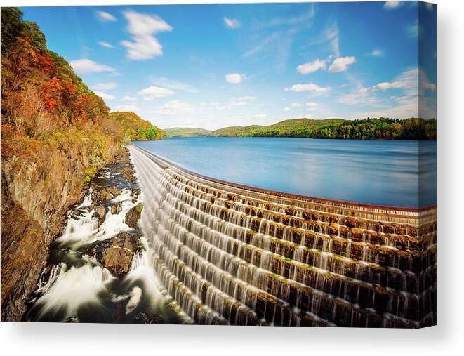 Landscape Canvas Print featuring the photograph Orderly Cascade by Robert Mintzes