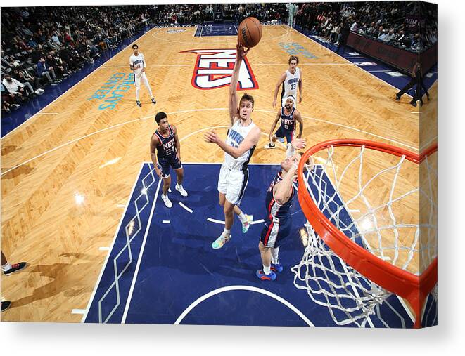 Franz Wagner Canvas Print featuring the photograph Orlando Magic v Brooklyn Nets by Nathaniel S. Butler