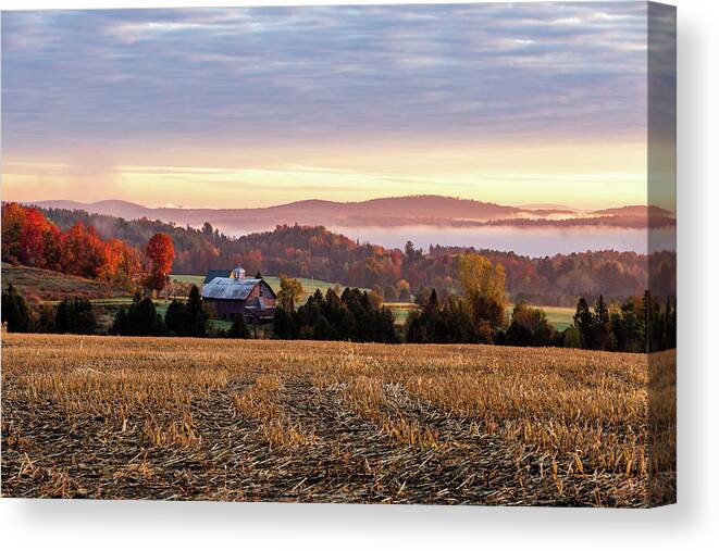 Fall Canvas Print featuring the photograph Irasburg Fall Wide Angle by Tim Kirchoff
