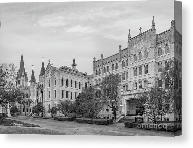 Our Lady Of The Lake Canvas Print featuring the photograph Our Lady of the Lake University Moye Hall by University Icons