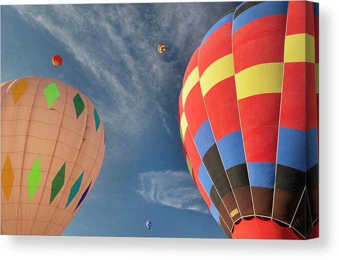 Hot Air Balloons Canvas Print featuring the photograph Pagosa Springs Balloon Fest-1 by Mark Langford