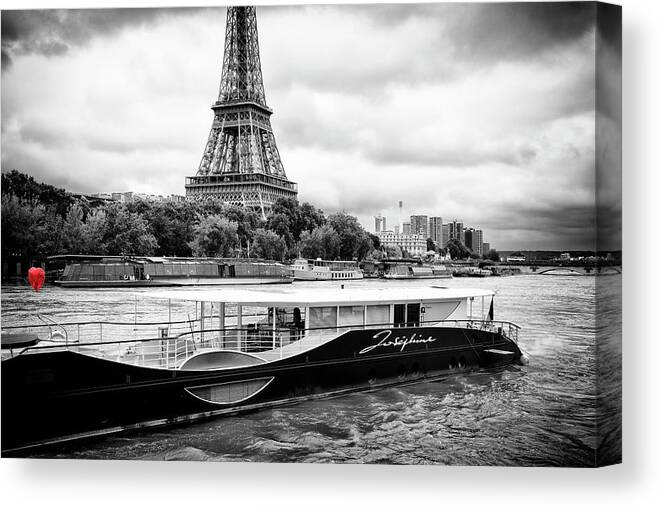 Paris Canvas Print featuring the photograph Paris sur Seine Collection - Love by Philippe HUGONNARD