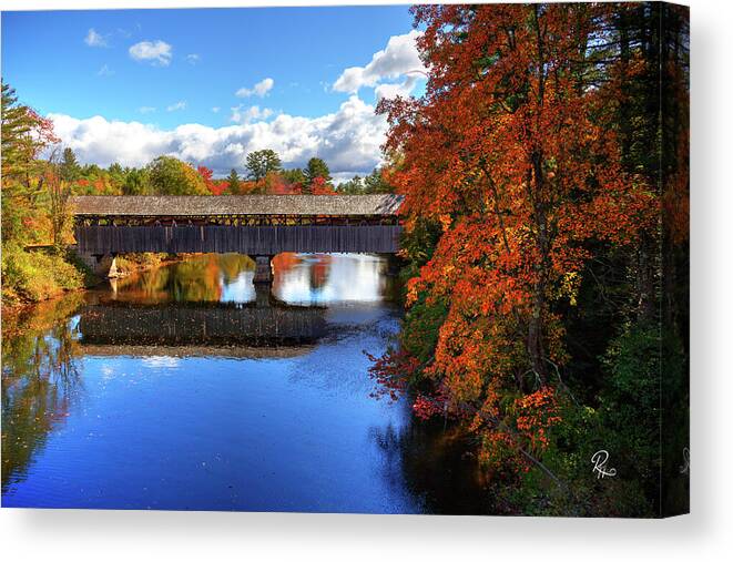 Fine Art Canvas Print featuring the photograph Parsonsfield Bridge by Robert Harris