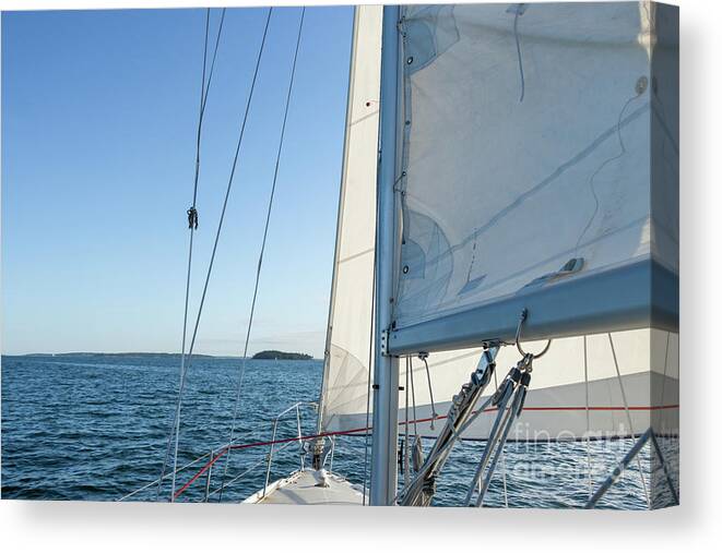 Abstract Canvas Print featuring the photograph Parts of a Sailboat 4 by Elizabeth Dow