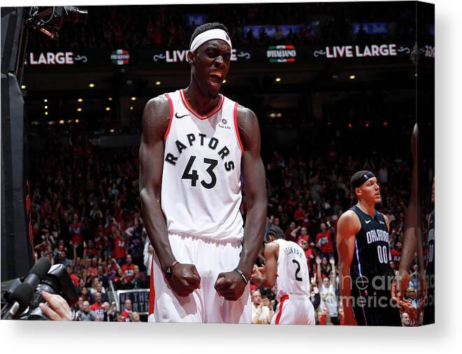 Pascal Siakam Canvas Print featuring the photograph Pascal Siakam by Mark Blinch