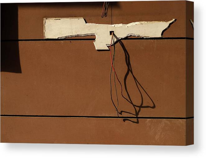 Electric Wire Canvas Print featuring the photograph Patch vs Wire Shadow by Prakash Ghai
