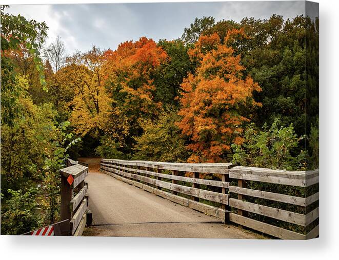 State Park Canvas Print featuring the photograph Path to Autumn by Andrew Miller