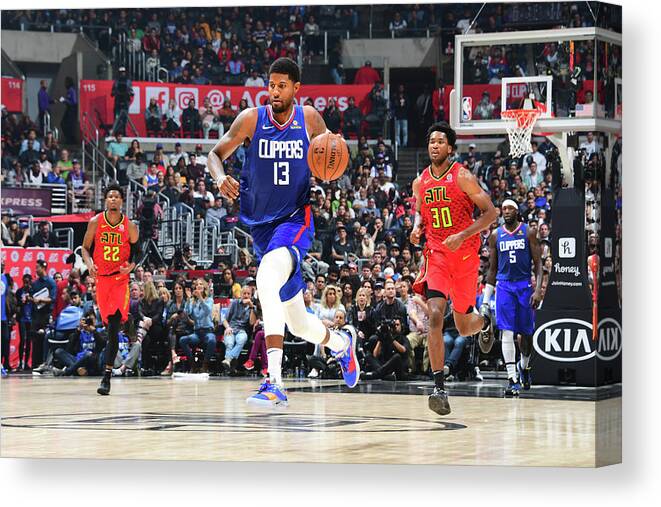 Paul George Canvas Print featuring the photograph Paul George by Scott Cunningham