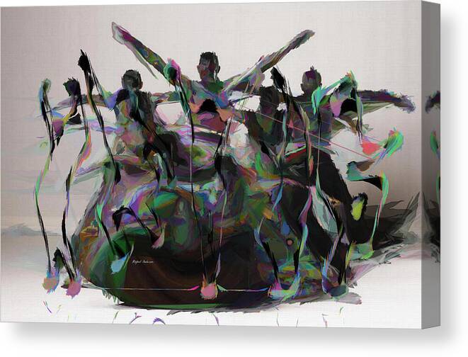 Abstract Canvas Print featuring the painting Peaceful Protests by Rafael Salazar